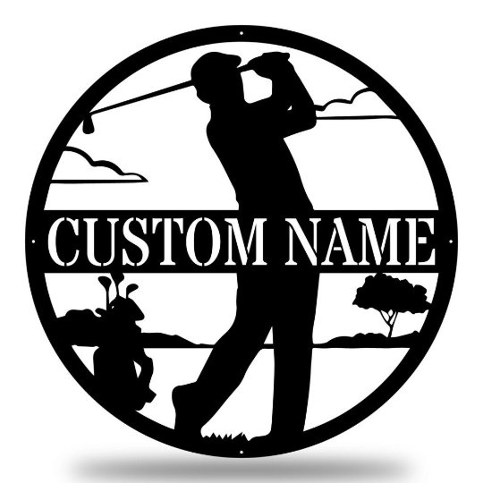 Golf Monogram Metal Sign Golfer Metal Decor Personnalisé Etsy