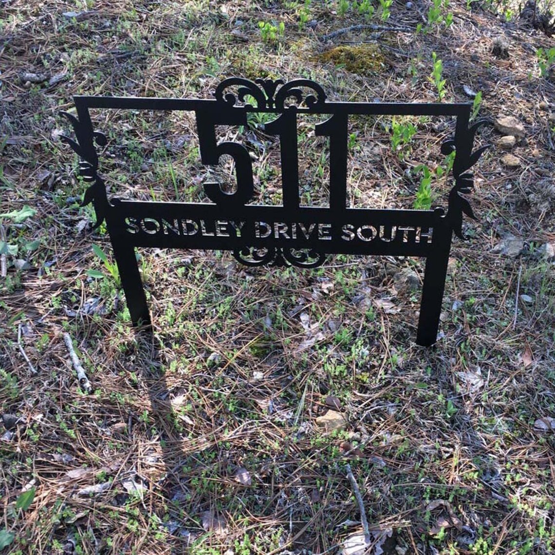 Customized Lawn Address Metal Sign Outdoor Sign Address Etsy