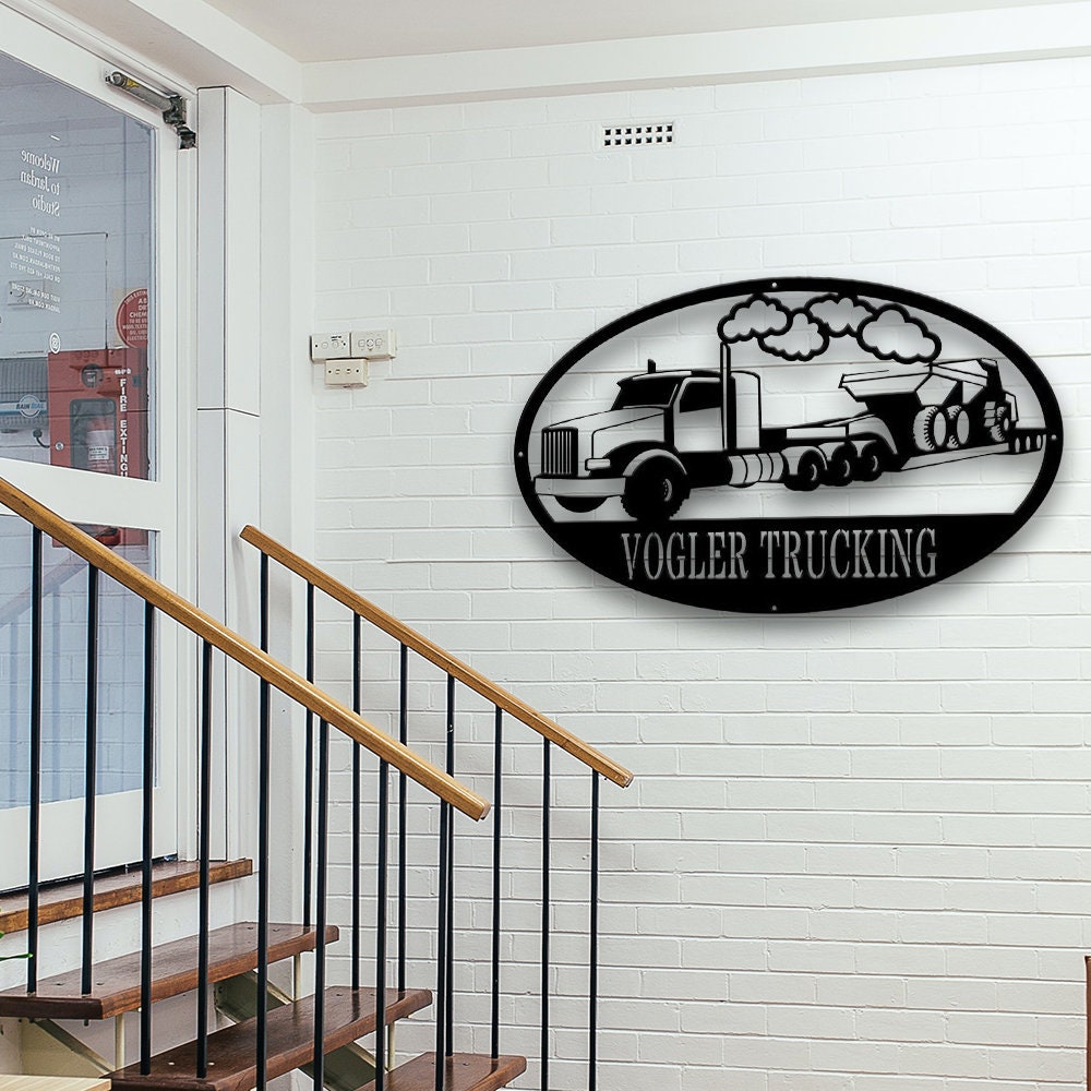 Customized Semi Dump Truck Metal Sign Etsy
