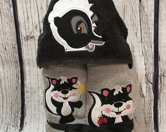 I am a Cute Lil Stinker Skunk Hooded Towel