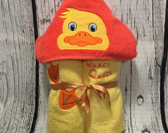 Duck Hooded Towel,Rubber Duck, Full Size Hooded Towel