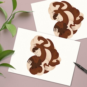 Lot de 2 grandes cartes postales recto verso AMOUR AMOUR format 15x21cm personnalisable