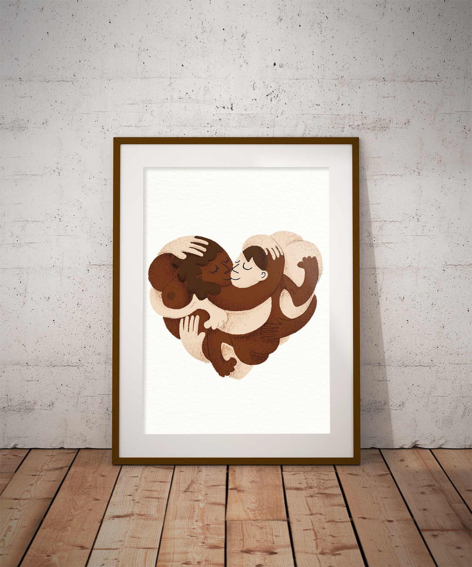 Affiche Amour Format A4 Illustrations Graphique Fait à La Main