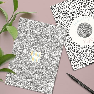 Lot de 2 grandes cartes postales illustrée format 15x21cm recto verso personnalisable