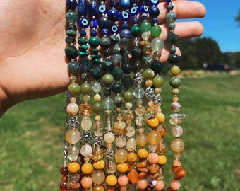 Crystal Rainbow Choker | Evil Eye Hippie Beaded Accessories | Layering Necklace