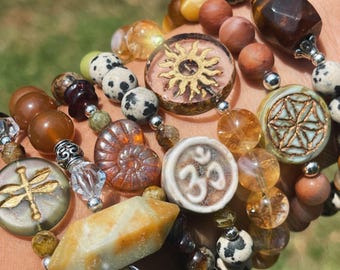 Crystal Bracelets with Czech Glass Beads | Choose 1 or Stack Your Own | Hippie Boho Outfit Accessories