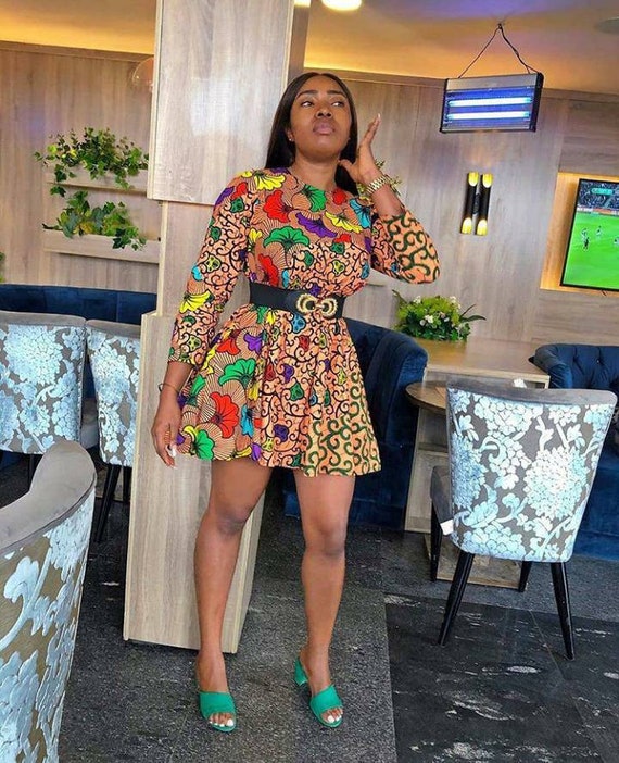 African Print Midi Dress-ankara Dress-ankara Clothing-african | Etsy