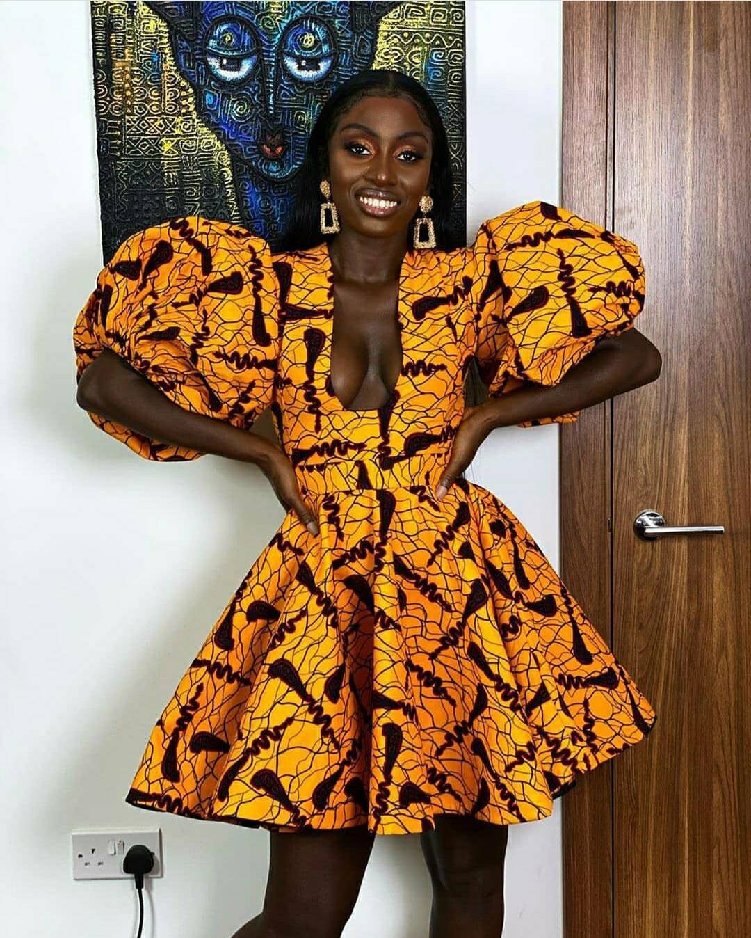 MAZIE BELTED ANKARA MIDI DRESS