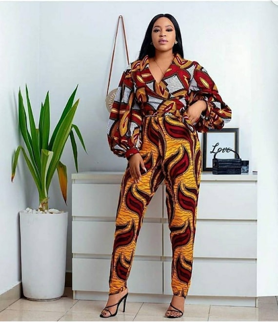 Fashion African Jumpsuits for Women Short Sleeve V-neck African Print Romper  Long Pants Women Jumpsuit Plus Size WY9832 - AliExpress