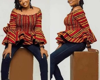 African print blouse -African dress-African-Ankara blouse  -African clothing-Women clothing-Ladies fashion-African fashion-Women fashion