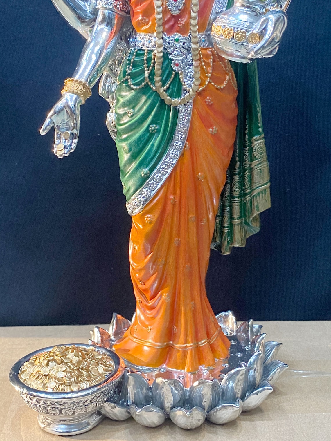 Goddess Lakshmi statue10inches standing Lakshmi goddess Etsy