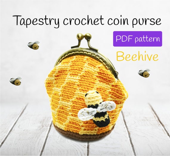 Crochet Pattern Tutorial Tapestry Coin Purse Beehive Etsy