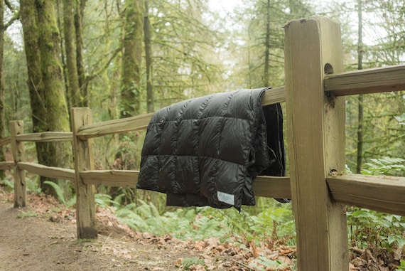 Large Down Travel Blanket and 4" X 7" Compression Stuff Sack
