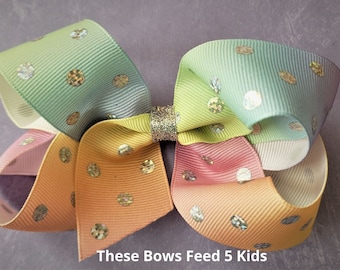 Bows With Dots Hair Bows Bows For A Cause Hair Bows For Girls