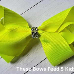 Hair Bows Yellow - Bows For Girls - Hair Bows - Bows - Hair Bows Neon - Bows For A Cause