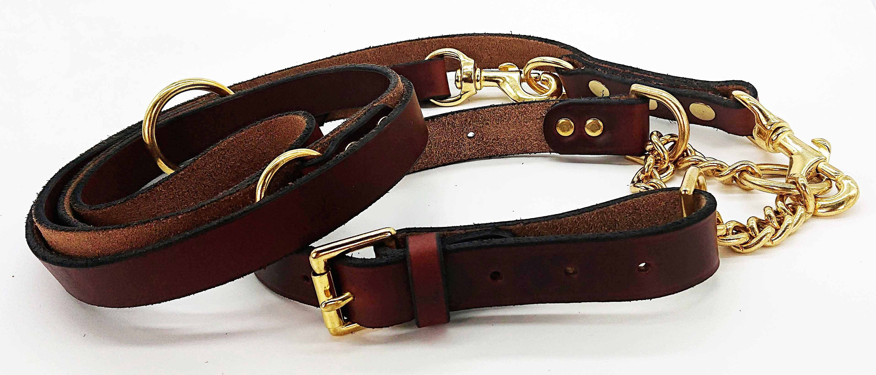 Signature Leather Half Check Dog Collars. Softest British Etsy UK
