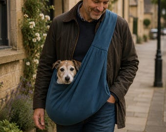 Marsupio/tracolla per cani in morbida felpa, ideale per animali di piccola taglia, cuccioli e cani anziani, portata massima 7 kg.