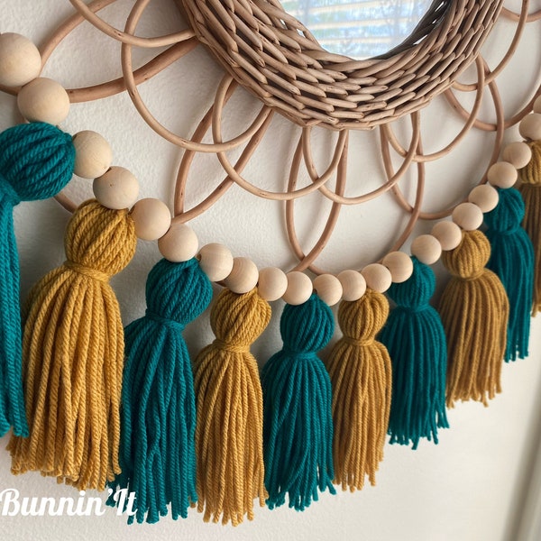 Turquoise & Gold Boho Room Decor, Mustard and Teal Room Decor, Boho Nursery Decor Boy or Girl, Boho Office Decor Wall Art, Turquoise Decor