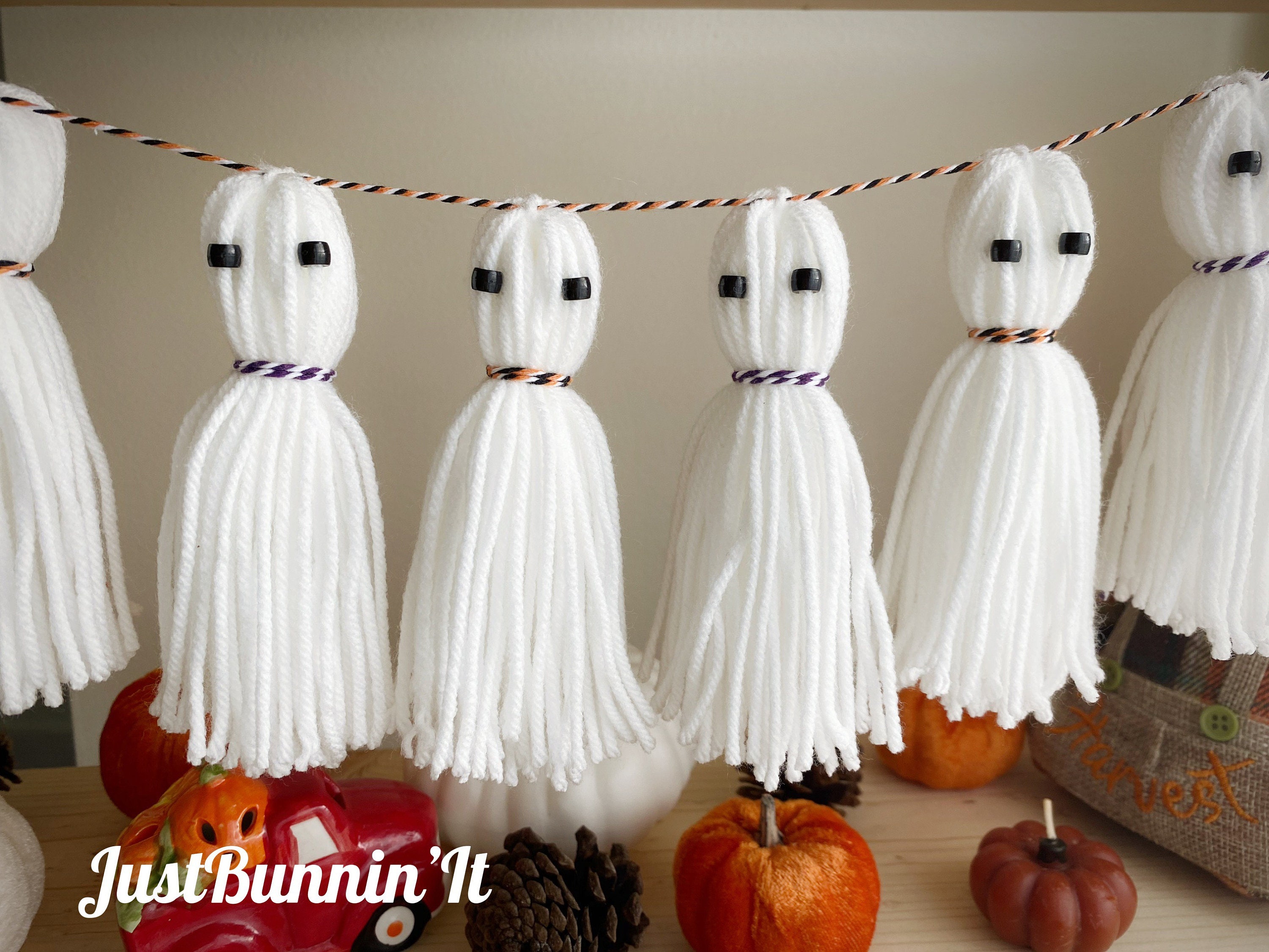Halloween Garland, Cute Ghost Tassel Garland, Fall Garland, Spooky