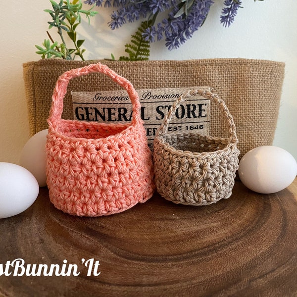Crochet Gift Baskets, Mini Easter Basket, Small Gift Basket, Baby Shower Favors, Bridal Shower Party Favor Baskets
