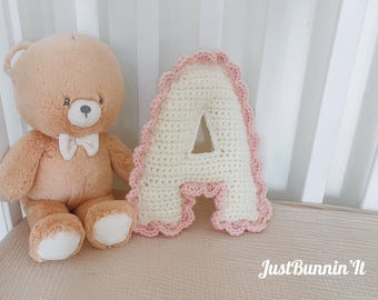 Crochet Alphabet Pillow PATTERN ONLY Downloadable PDF File Letters A-Z & Ruffle Trim Pattern With Diagrams Easy