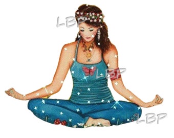 Beautiful Yoga Girl, Meditation, Third Eye, Yoga, Workout ,Peace, Love, and Harmony. Great Sublimation Download, Printable, jpeg, pdf, png
