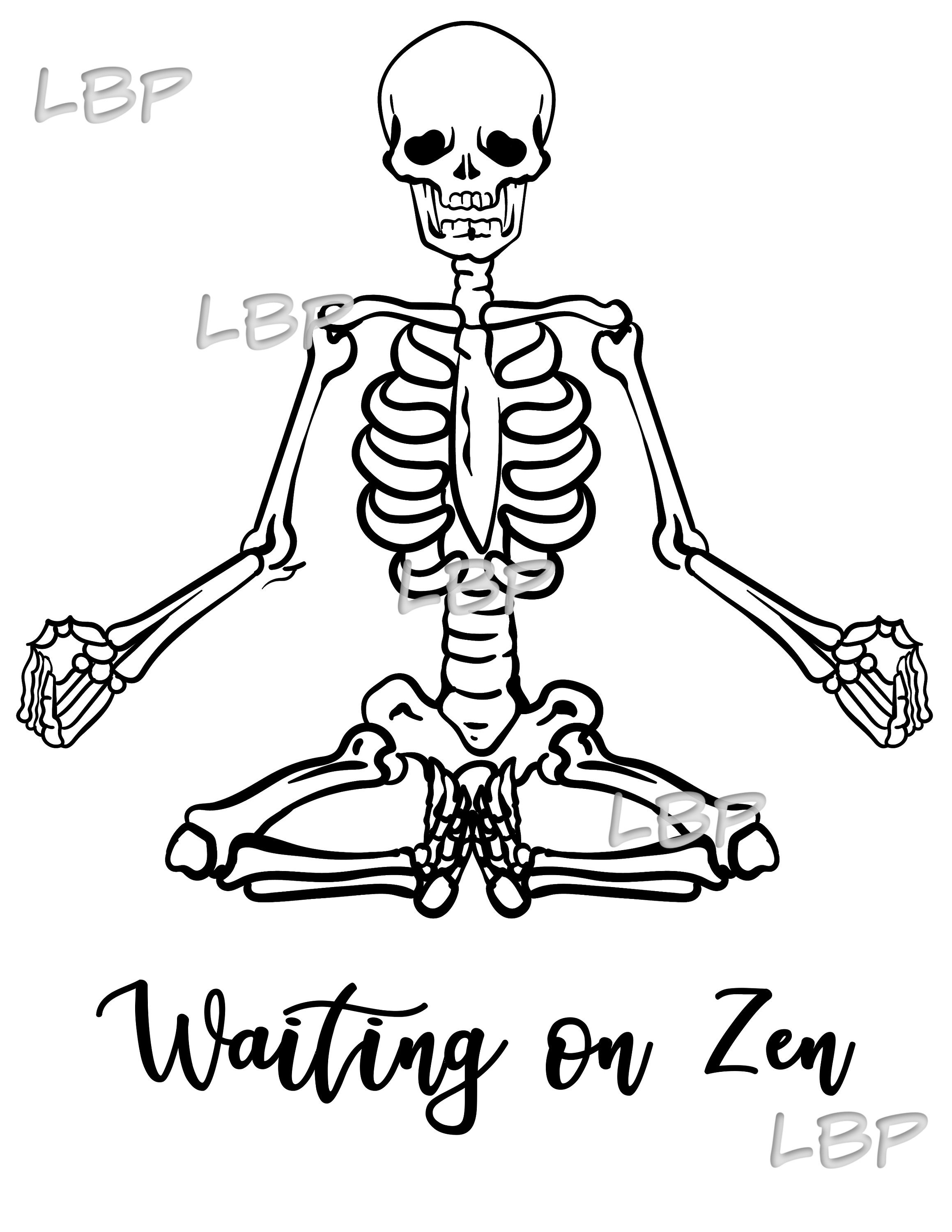 Skeleton Yogi Waiting on Zen Perfect 