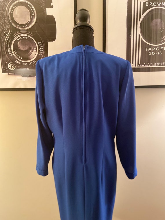 1980s Henry Lee Royal Blue Dress - image 2
