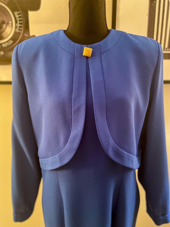 1980s Henry Lee Royal Blue Dress - image 3