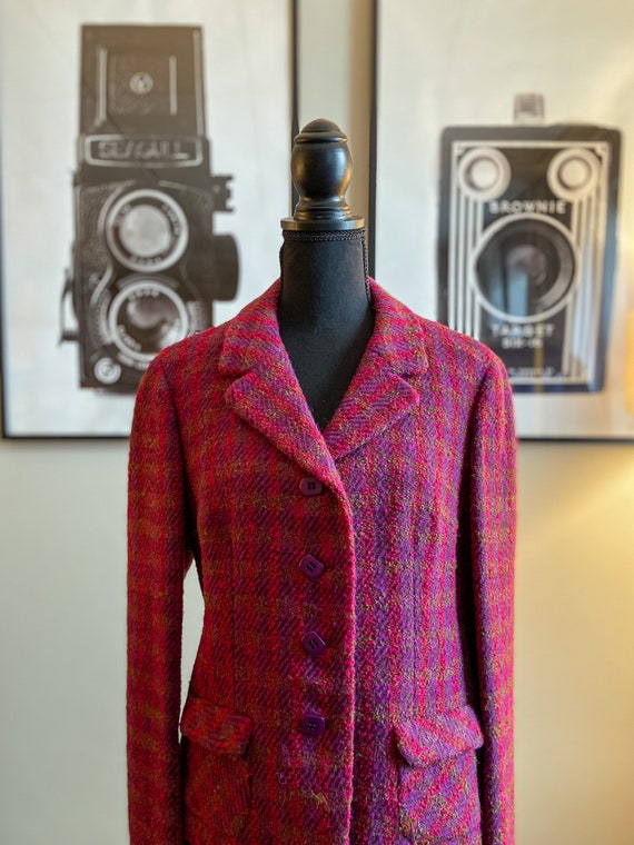 1960s Colette Modes Raspberry Tweed Wool Suit - image 1