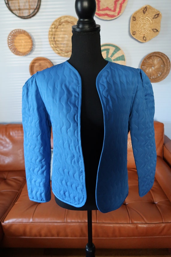 1980s Blue Quilted Jacket