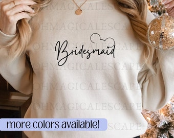 Bridesmaid Crewneck Sweater Disney Inspired, Bridesmaid Sweater, Disney Brides, Mickey Bridesmaid, Winter Bridesmaid