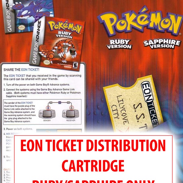 Pokemon Event Gen 3 Eon Ticket Distribution Cartridge (ENG Ruby/Sapphire Only)