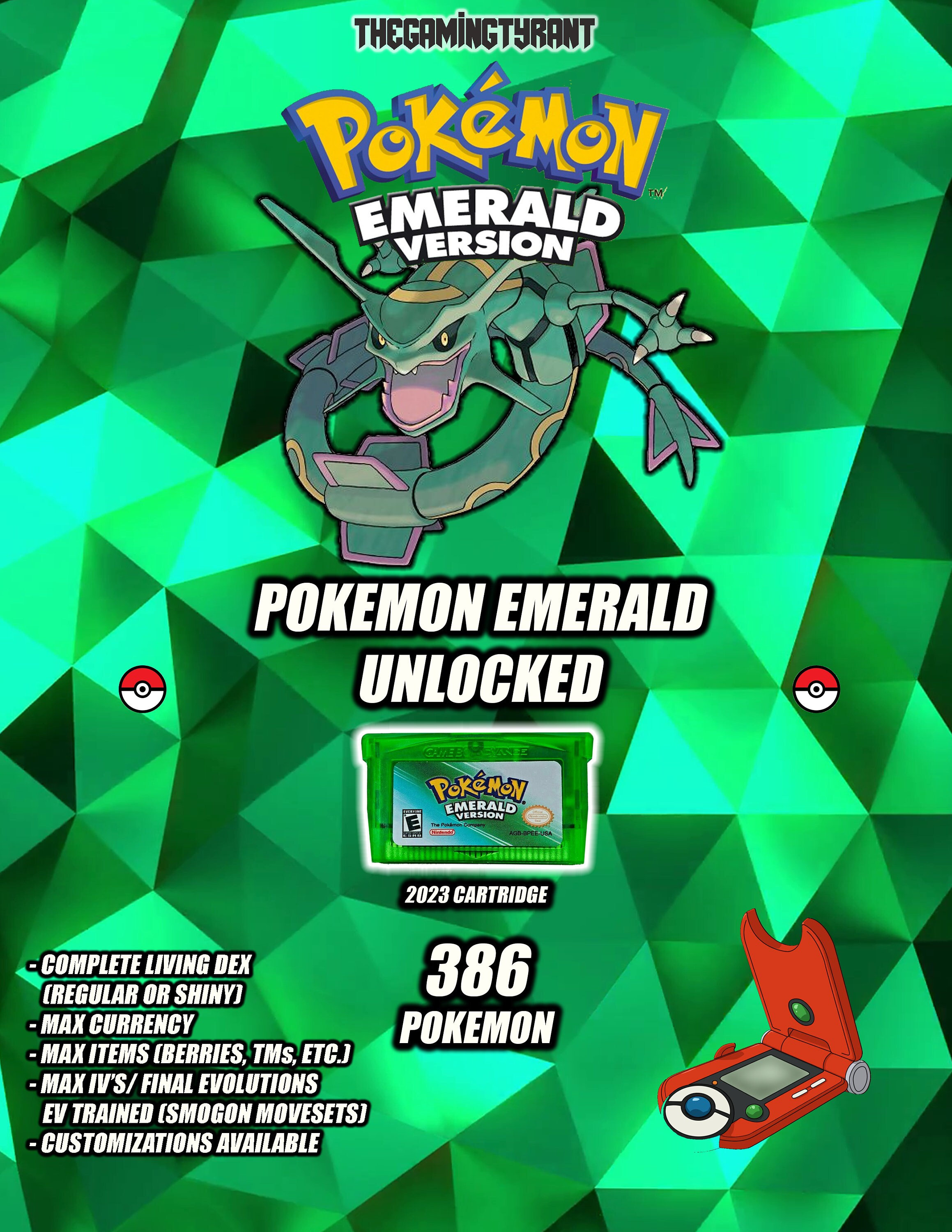 Pokemon Emerald - National Pokedex Completed All 386 Pokemons 