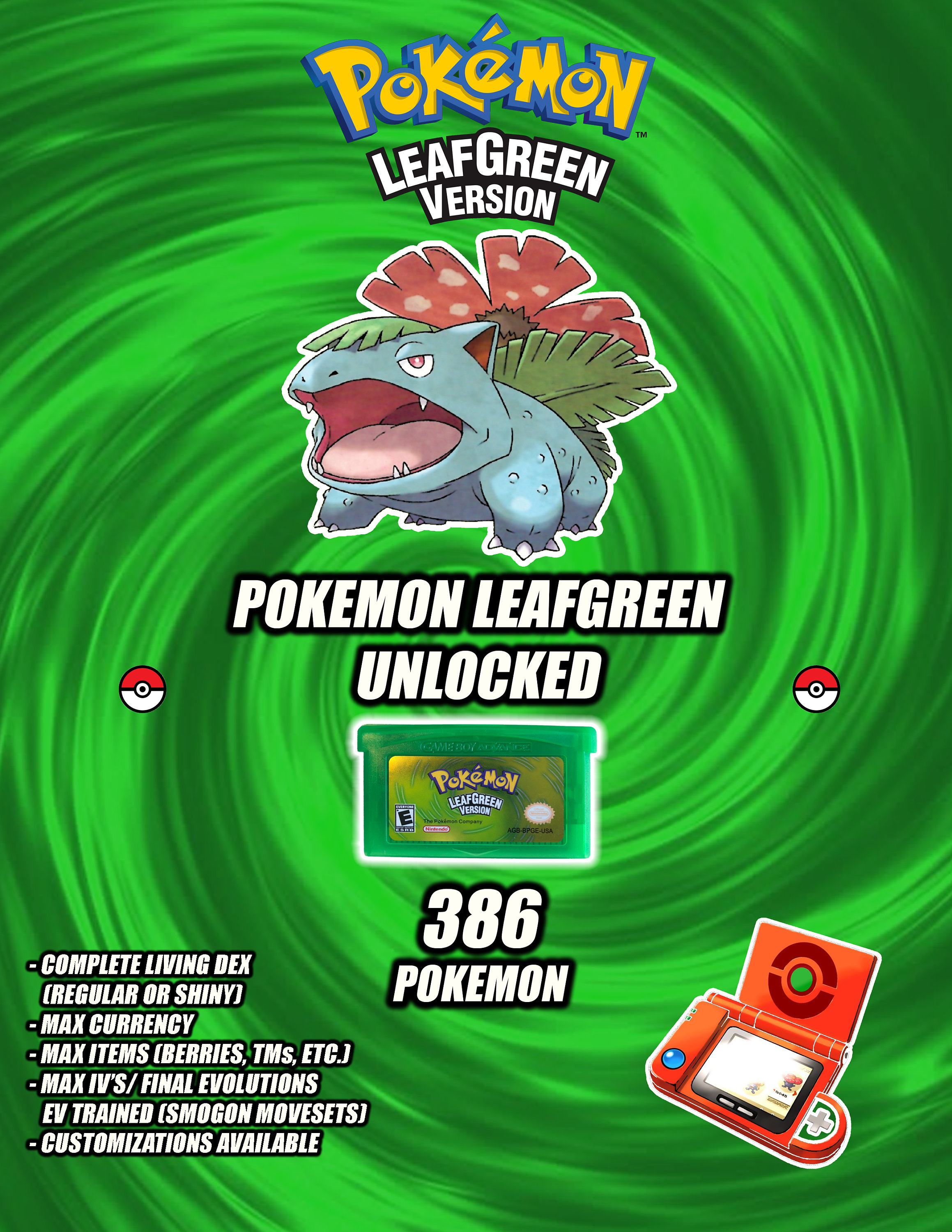 Virtual Console Pokemon Leaf Green Nintendo Ds Play Pokemon Leaf