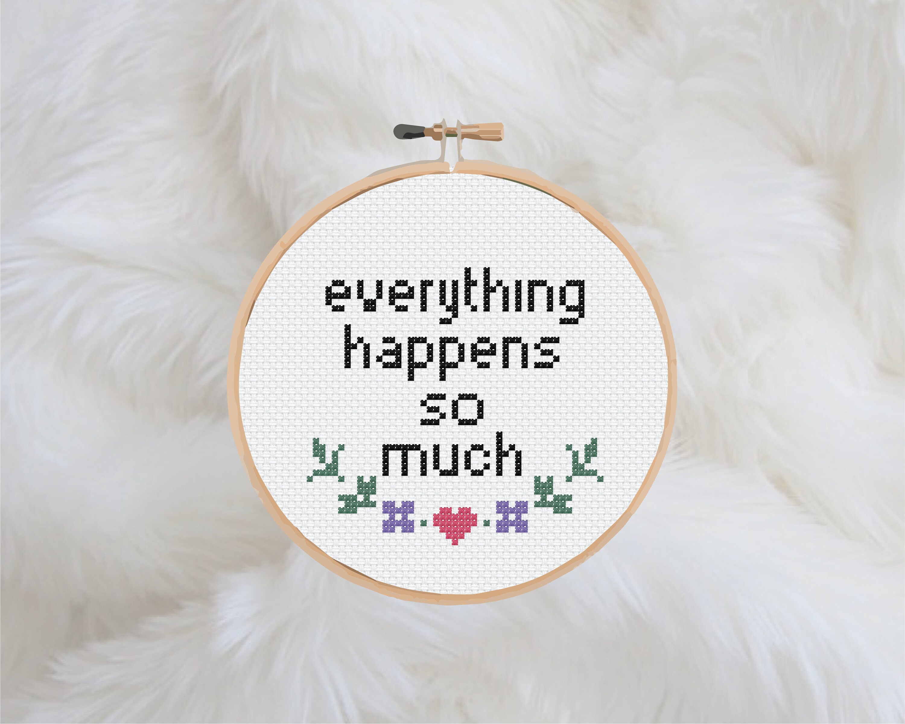 Meme cross stitch pattern Digital PDF Everything Happens Etsy