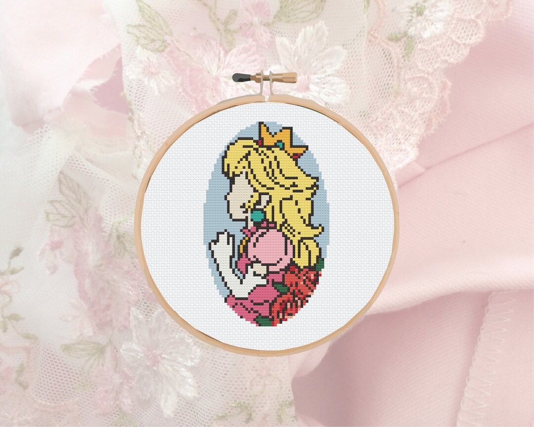 Princess Peach Cross Stitch Pattern digital PDF Etsy
