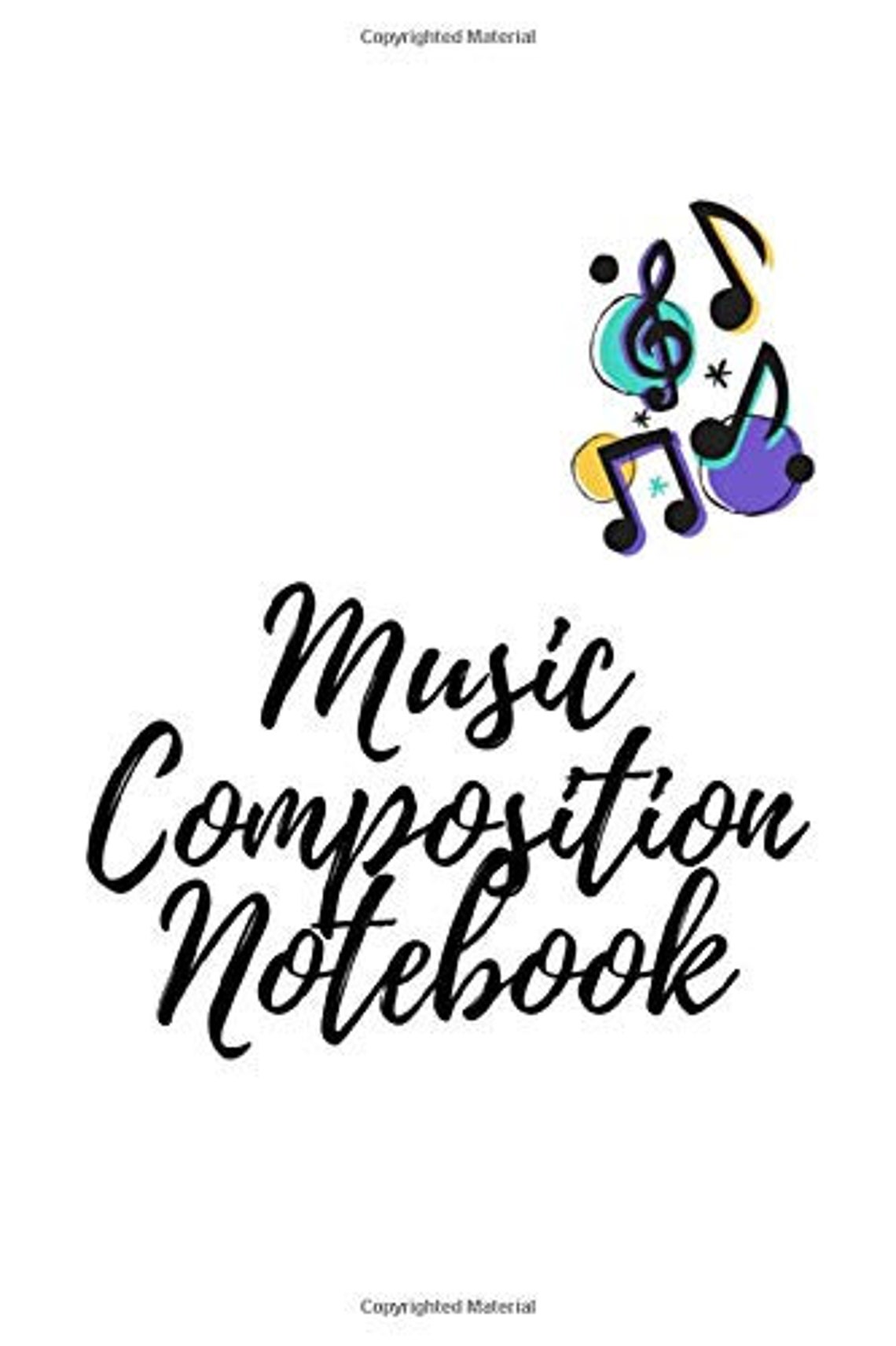 Music Composition Notebook Lined Blank Page Manuscript Staff Etsy