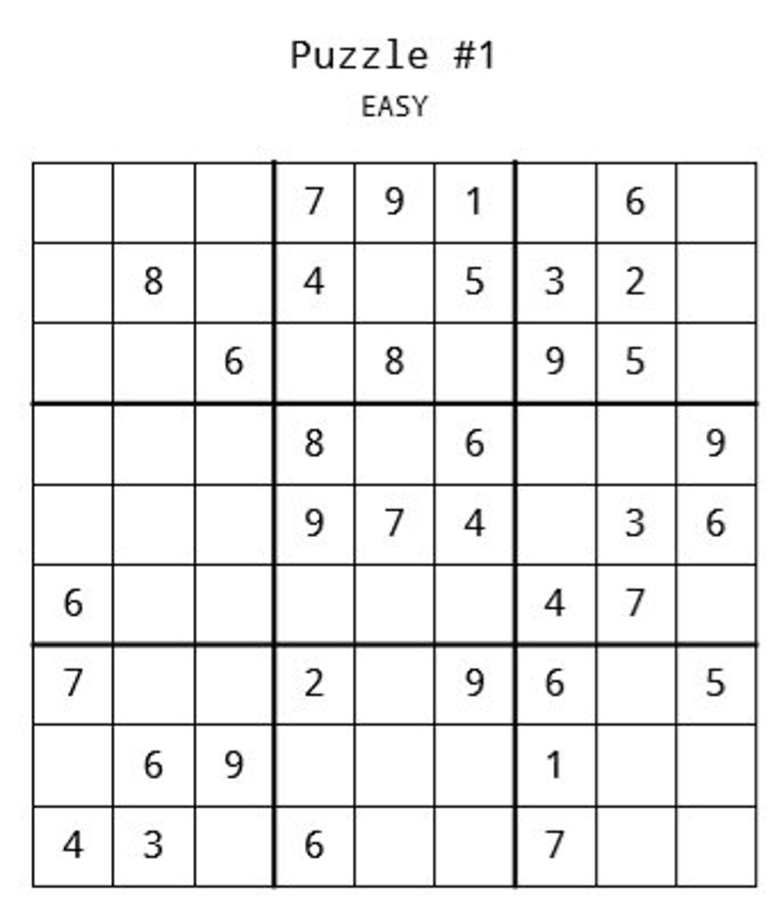 100 easy printable sudoku puzzles instant download large etsy