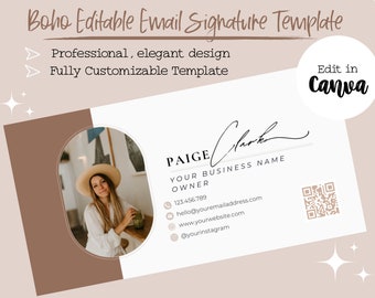 Professional Email Signature Template with QR code & photo, Editable Canva, Marketing small business, Realtor Marketing, Real Estate, Gmail