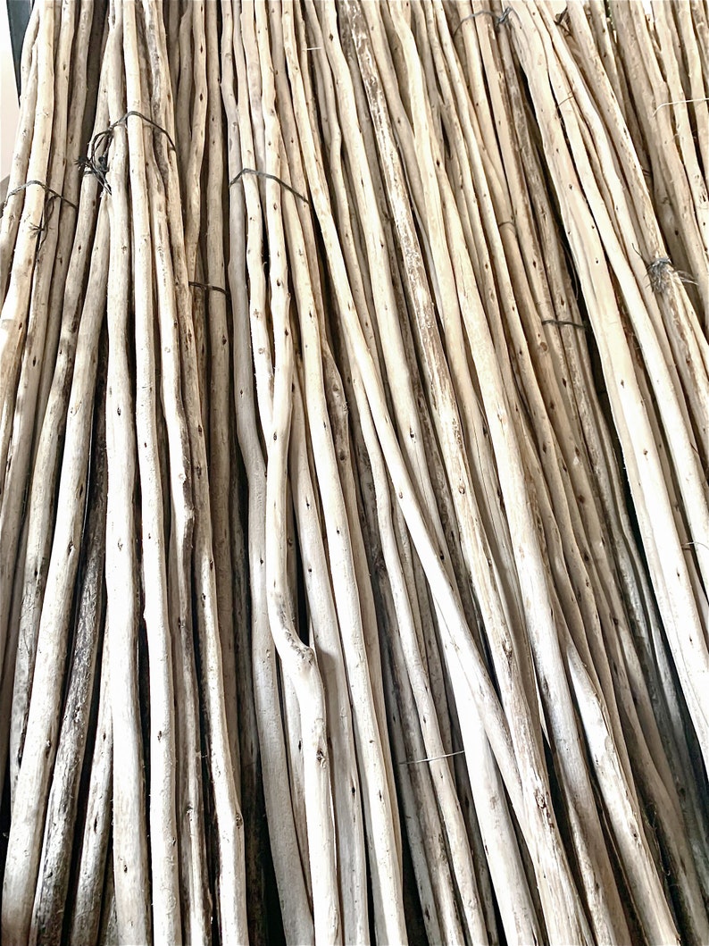 Three 2FT Wood Poles, Driftwood Branch, Macrame Pole, Bulk Wood, Wood Dowel, Fireplace Log, Eucalyptus wood, Wood branch, Driftwood, Stick image 1