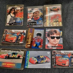 NASCAR - JEFF GORDON - #24- (9) Race Trading Cards - Mix of Brands