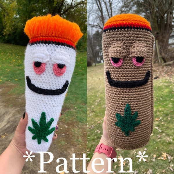 Crochet Blunt and Joint Pattern | 420 Gift Ideas | Marijuana Decor | Stoner Smoking Buddy Crochet Pattern