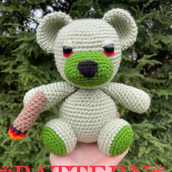 Stoned Bear Crochet Pattern | 420 Crochet Patterns | Ganja Gang | Pot Bear