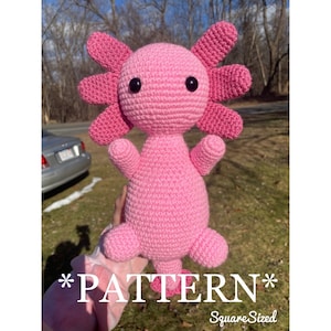 Crochet Axolotl Pattern | Cute Adorable Plushy | Cuddly Snuggly Toy | Custom Stuffed Animal | Amigurumi Kawaii Lizard
