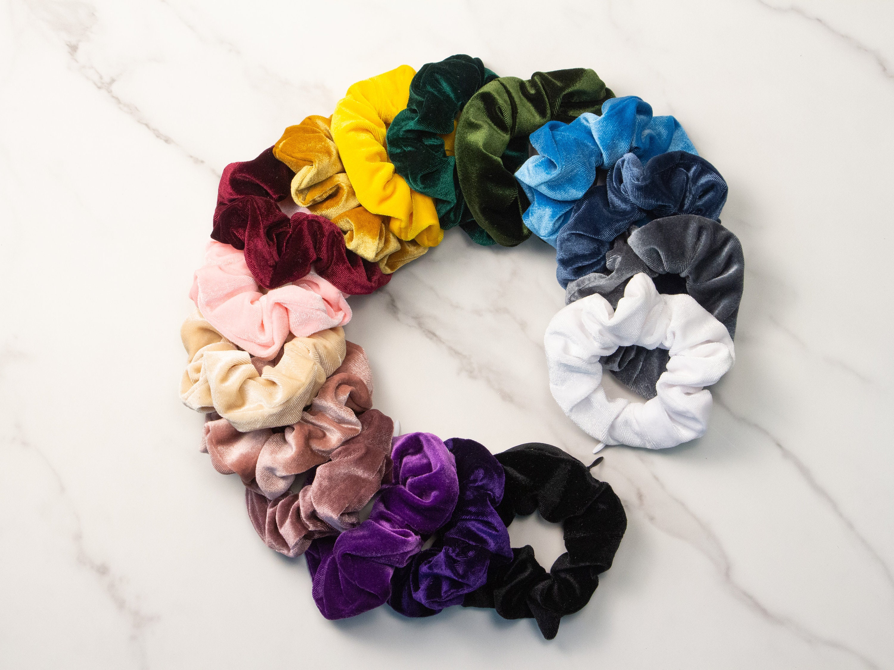 Zipper Pocket Velvet Scrunchies in Multi Colors,  Stash Workout Scrun…