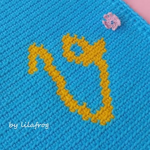 PATTERN - Alphabet Letter V in Tapestry Crochet, Instant Download PDF in English and Spanish, DIY Tutorial