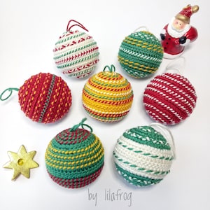 Crochet Christmas Baubles Tree Ornament Decor, Christmas Balls, Hanging Amigurumi Decoration, Holiday Ornament Gift - PDF PATTERN Tutorial