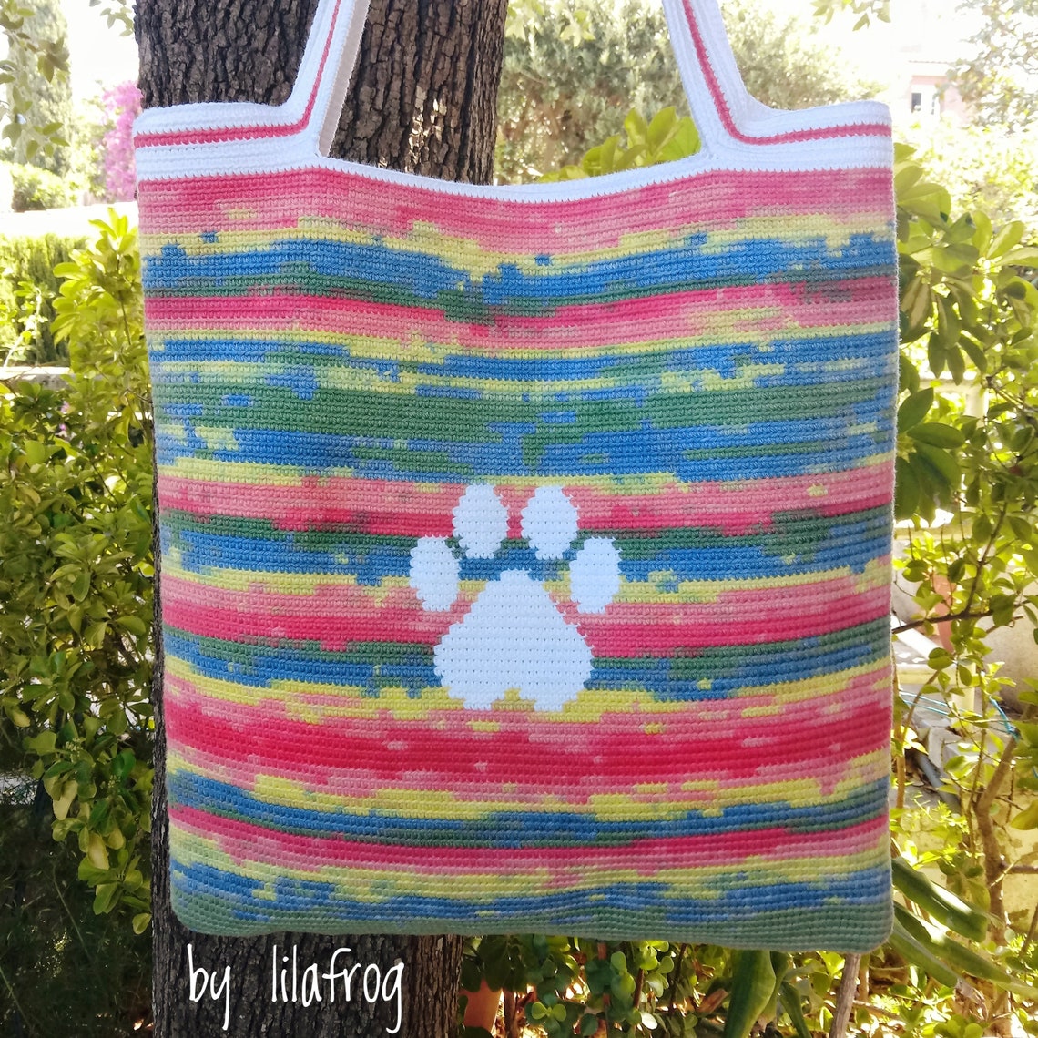 Tapestry Crochet Tote Bag, Tapestry Crochet Bag, Crochet Tote Bag, Dog