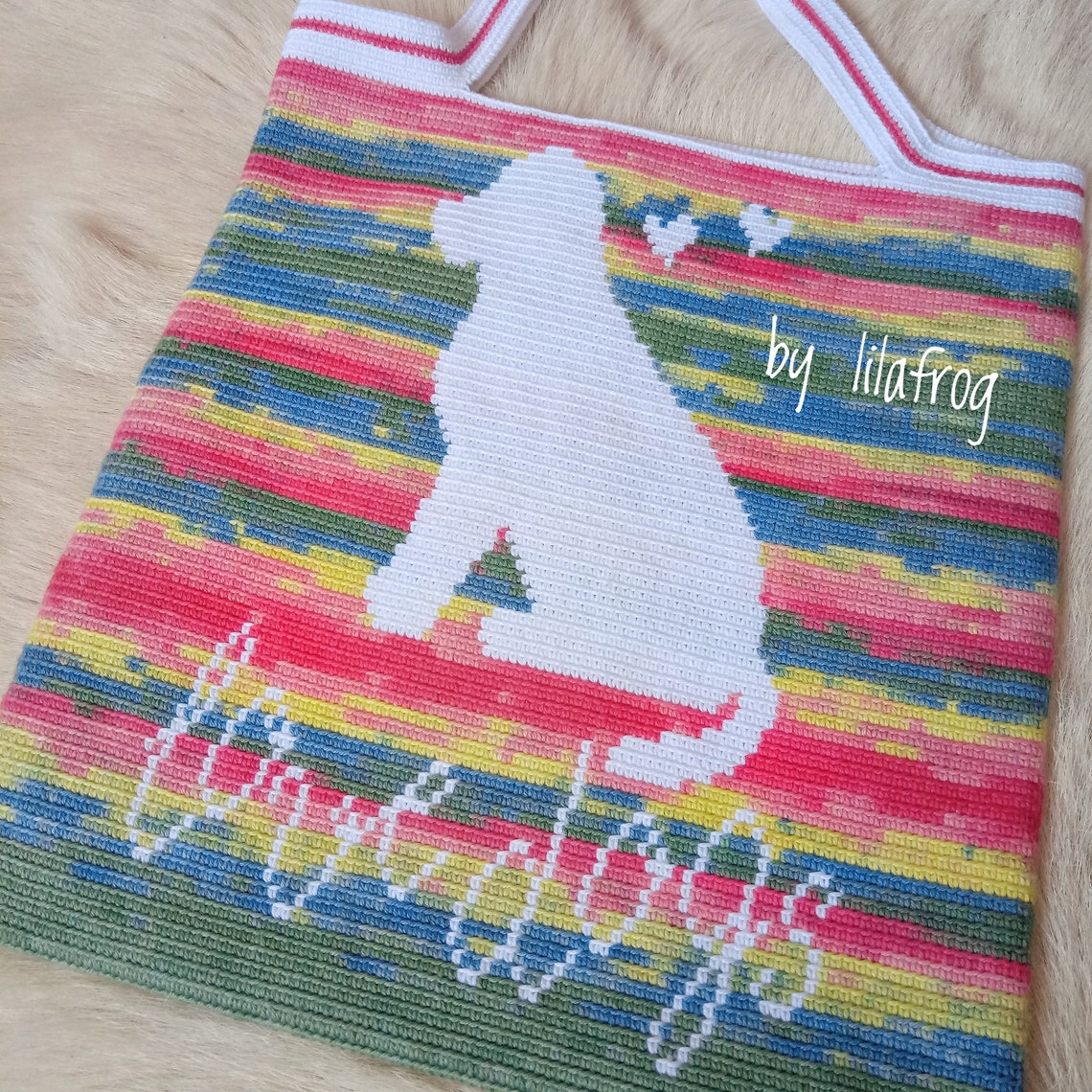 Tapestry Crochet Tote Bag, Tapestry Crochet Bag, Crochet Tote Bag, Dog